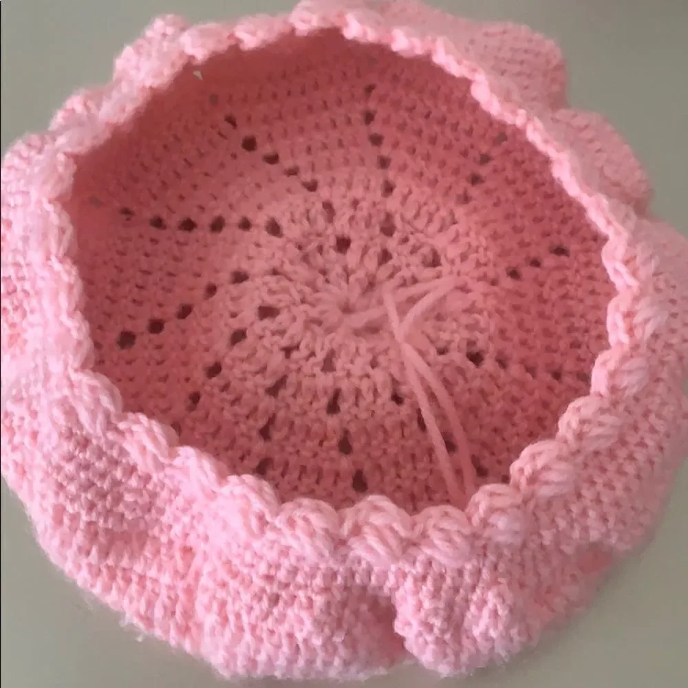 Handmade pink flower hat